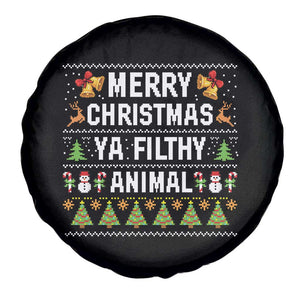 Merry Christmas Ya Filthy Animal Spare Tire Cover Ugly Xmas Movie Alone Pajama TS10 Print Your Wear