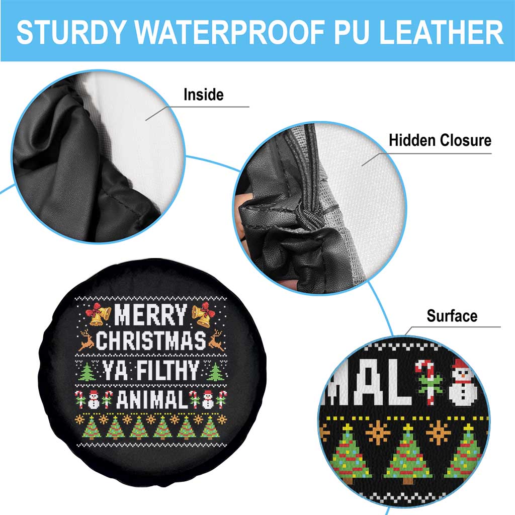 Merry Christmas Ya Filthy Animal Spare Tire Cover Ugly Xmas Movie Alone Pajama TS10 Print Your Wear