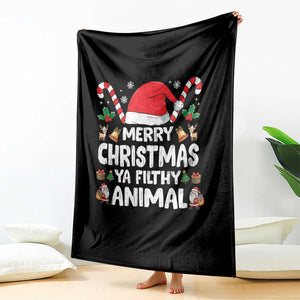Merry Christmas Ya Filthy Animal Throw Blanket Funny Home Xmas Alone Movie Pajama TS10 Print Your Wear