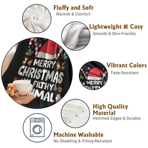 Merry Christmas Ya Filthy Animal Throw Blanket Funny Home Xmas Alone Movie Pajama TS10 Print Your Wear