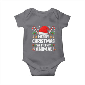 Merry Christmas Ya Filthy Animal Baby Onesie Funny Home Xmas Alone Movie Pajama TS10 Charcoal Print Your Wear