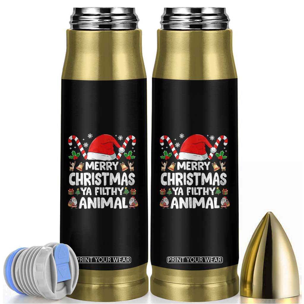 Merry Christmas Ya Filthy Animal Bullet Tumbler Funny Home Xmas Alone Movie Pajama TS10 Black Print Your Wear