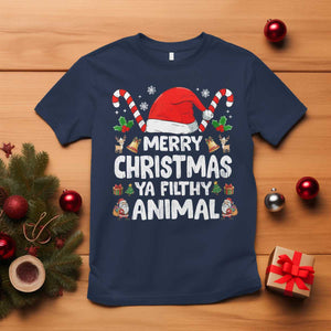 Merry Christmas Ya Filthy Animal T Shirt Funny Home Xmas Alone Movie Pajama TS10 Navy Print Your Wear