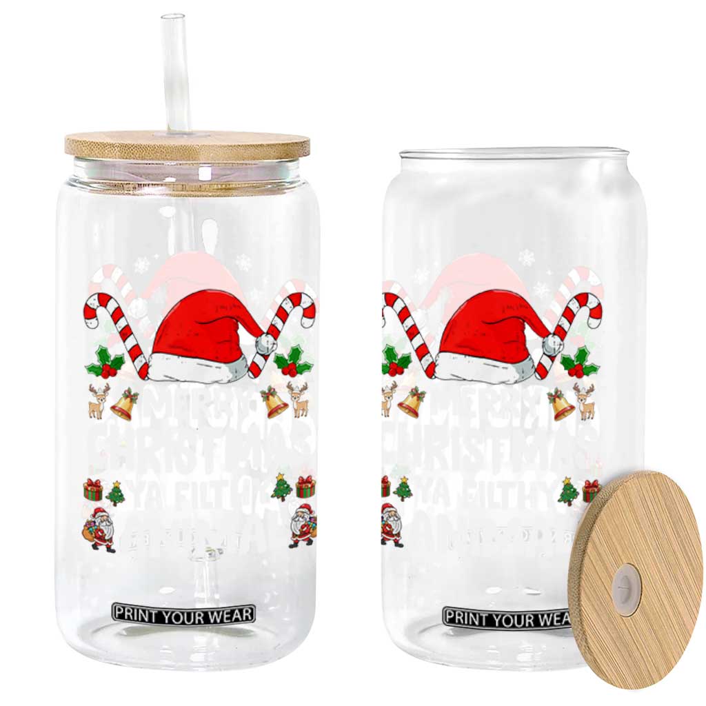 Merry Christmas Ya Filthy Animal Glass Can Funny Home Xmas Alone Movie Pajama TS10 Print Your Wear