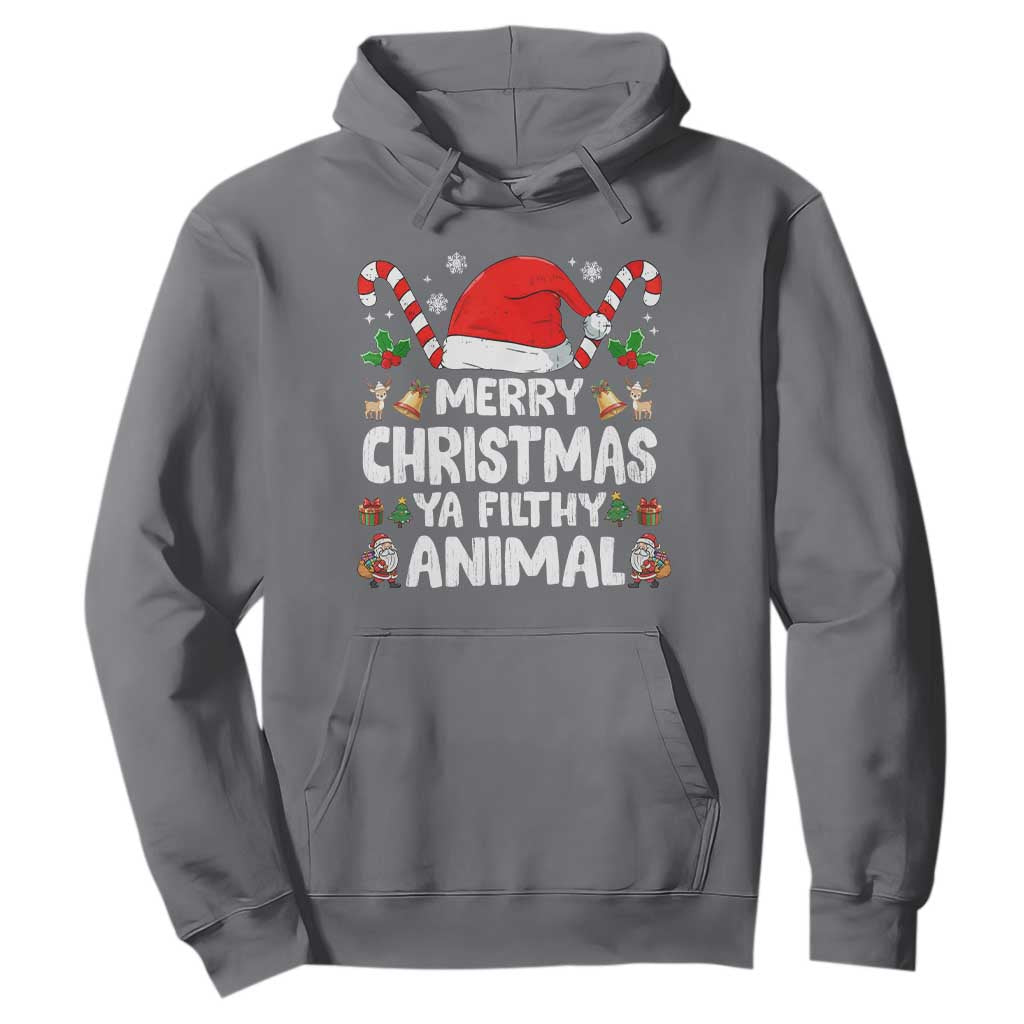 Merry Christmas Ya Filthy Animal Hoodie Funny Home Xmas Alone Movie Pajama TS10 Charcoal Print Your Wear