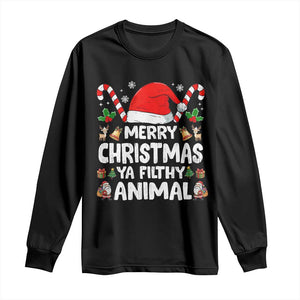 Merry Christmas Ya Filthy Animal Long Sleeve Shirt Funny Home Xmas Alone Movie Pajama TS10 Black Print Your Wear