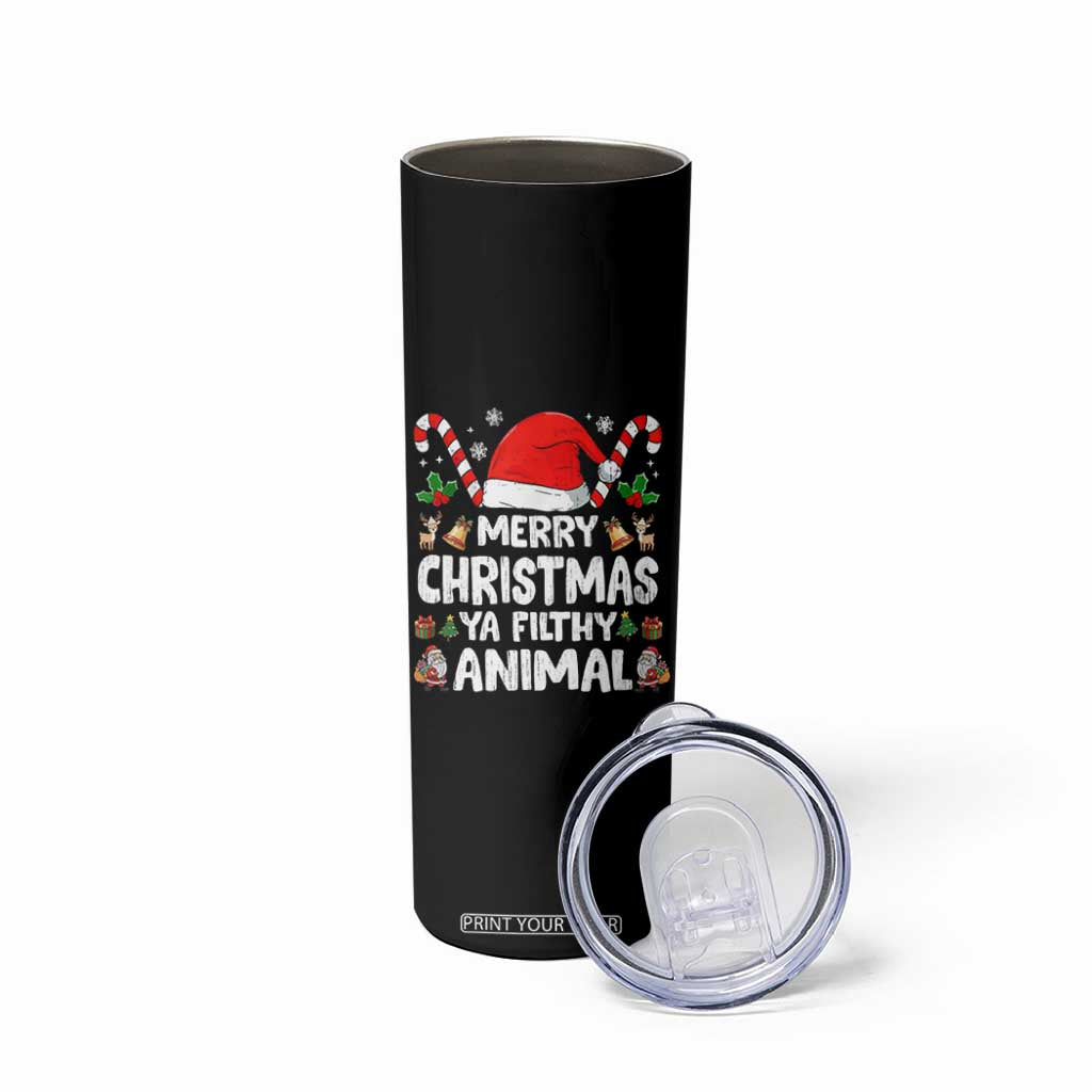 Merry Christmas Ya Filthy Animal Skinny Tumbler Funny Home Xmas Alone Movie Pajama TS10 Print Your Wear