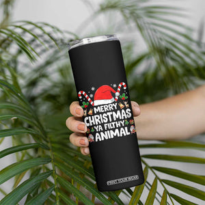 Merry Christmas Ya Filthy Animal Skinny Tumbler Funny Home Xmas Alone Movie Pajama TS10 Print Your Wear