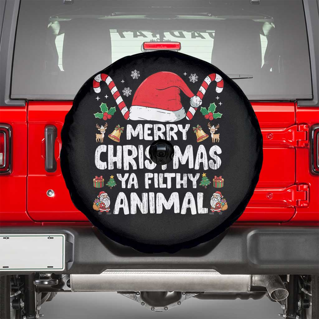 Merry Christmas Ya Filthy Animal Spare Tire Cover Funny Home Xmas Alone Movie Pajama TS10 Black Print Your Wear