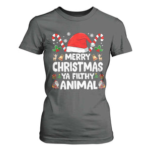 Merry Christmas Ya Filthy Animal T Shirt For Women Funny Home Xmas Alone Movie Pajama TS10 Dark Heather Print Your Wear