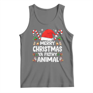 Merry Christmas Ya Filthy Animal Tank Top Funny Home Xmas Alone Movie Pajama TS10 Black Heather Print Your Wear