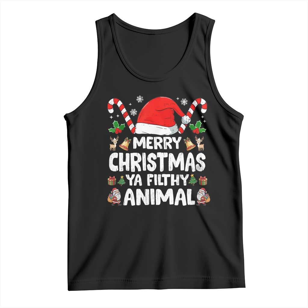 Merry Christmas Ya Filthy Animal Tank Top Funny Home Xmas Alone Movie Pajama - Print Your Wear