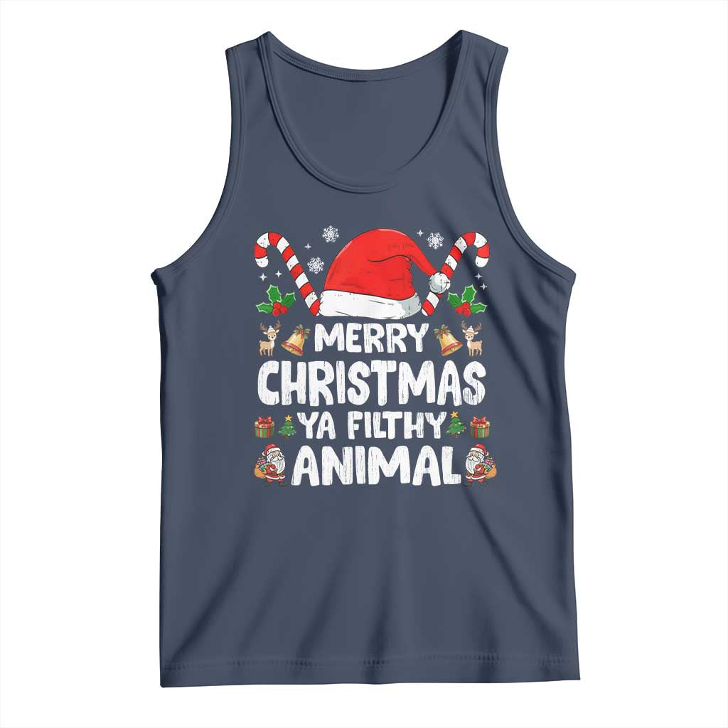 Merry Christmas Ya Filthy Animal Tank Top Funny Home Xmas Alone Movie Pajama - Print Your Wear
