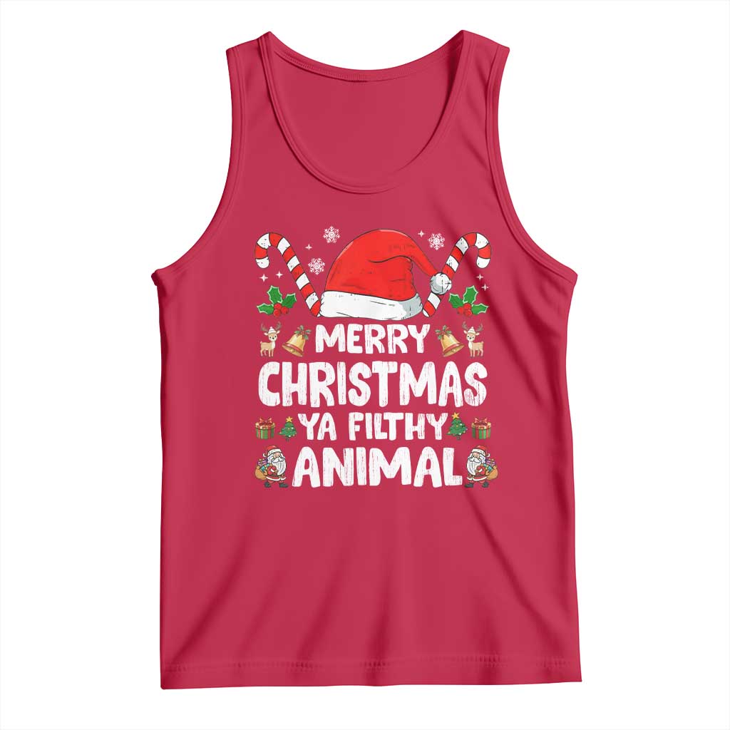 Merry Christmas Ya Filthy Animal Tank Top Funny Home Xmas Alone Movie Pajama TS10 Red Print Your Wear