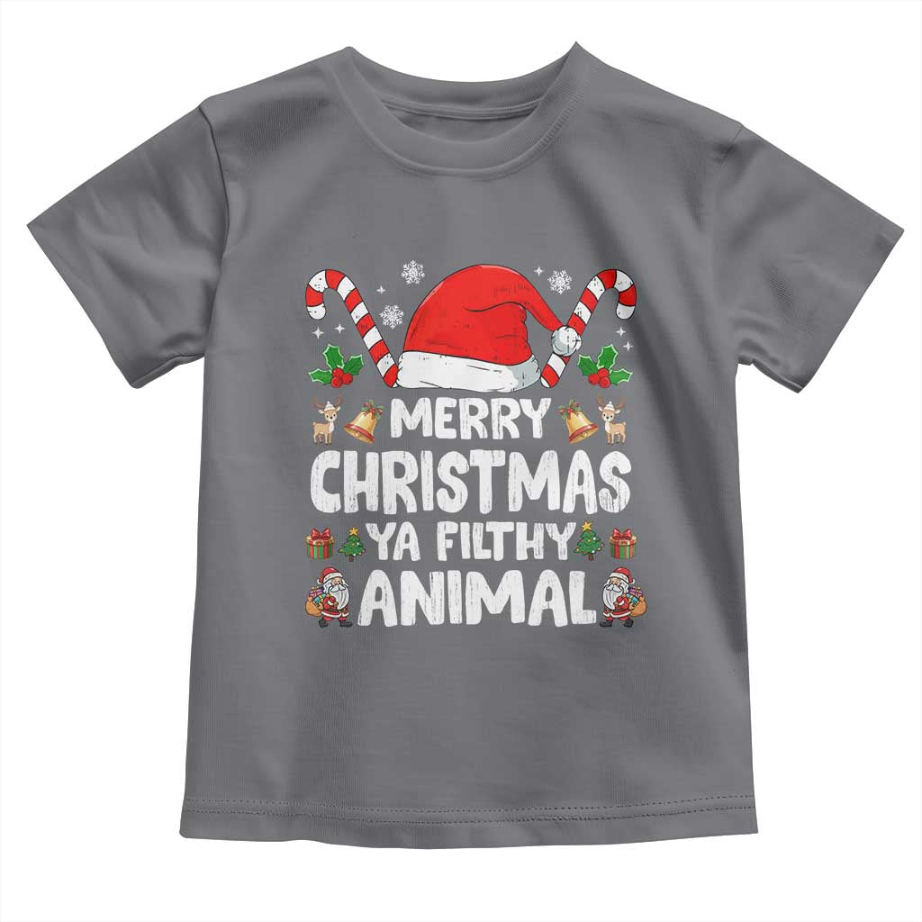 Merry Christmas Ya Filthy Animal Toddler T Shirt Funny Home Xmas Alone Movie Pajama TS10 Charcoal Print Your Wear