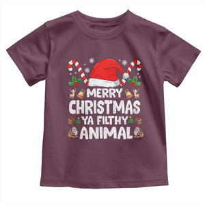Merry Christmas Ya Filthy Animal Toddler T Shirt Funny Home Xmas Alone Movie Pajama TS10 Maroon Print Your Wear