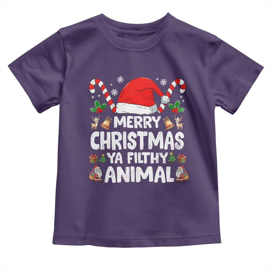 Merry Christmas Ya Filthy Animal Toddler T Shirt Funny Home Xmas Alone Movie Pajama TS10 Purple Print Your Wear
