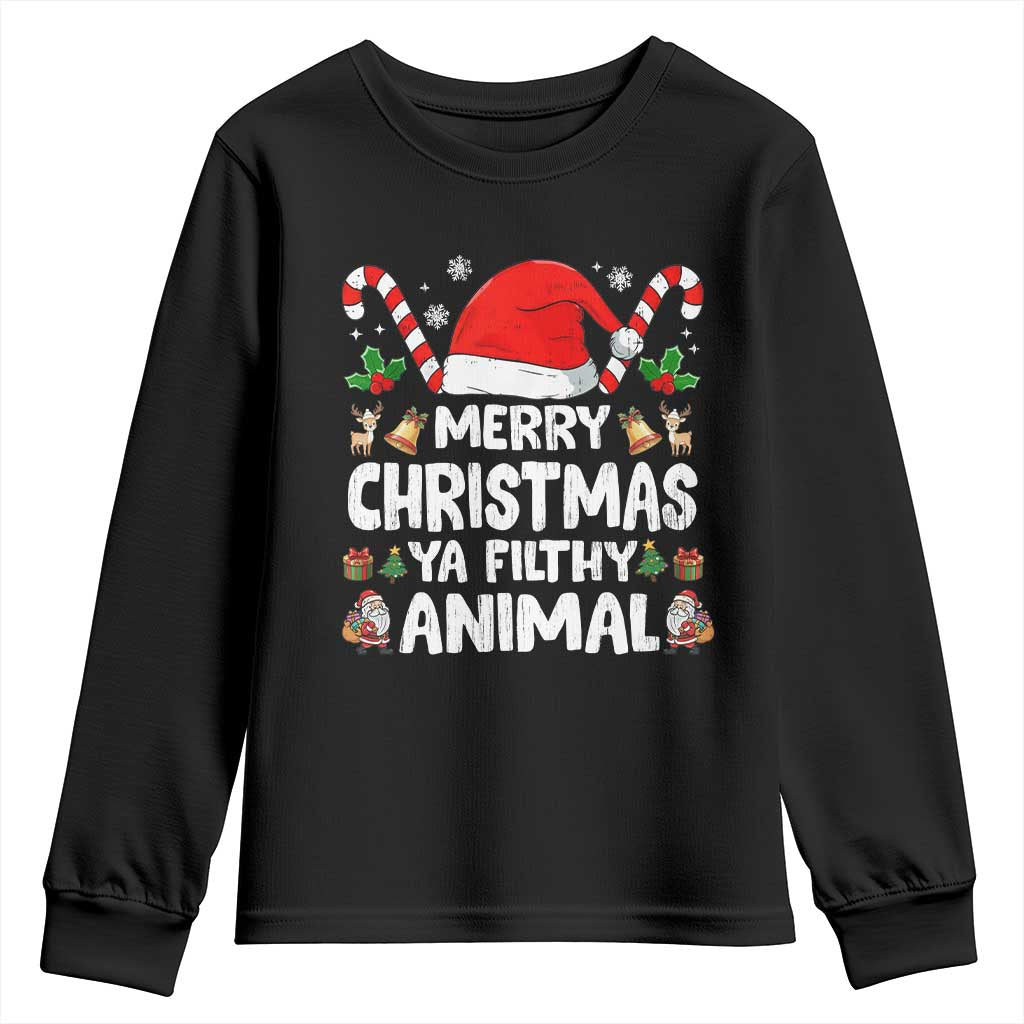 Merry Christmas Ya Filthy Animal Youth Sweatshirt Funny Home Xmas Alone Movie Pajama TS10 Black Print Your Wear