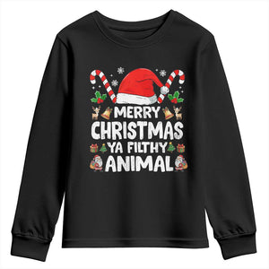 Merry Christmas Ya Filthy Animal Youth Sweatshirt Funny Home Xmas Alone Movie Pajama TS10 Black Print Your Wear