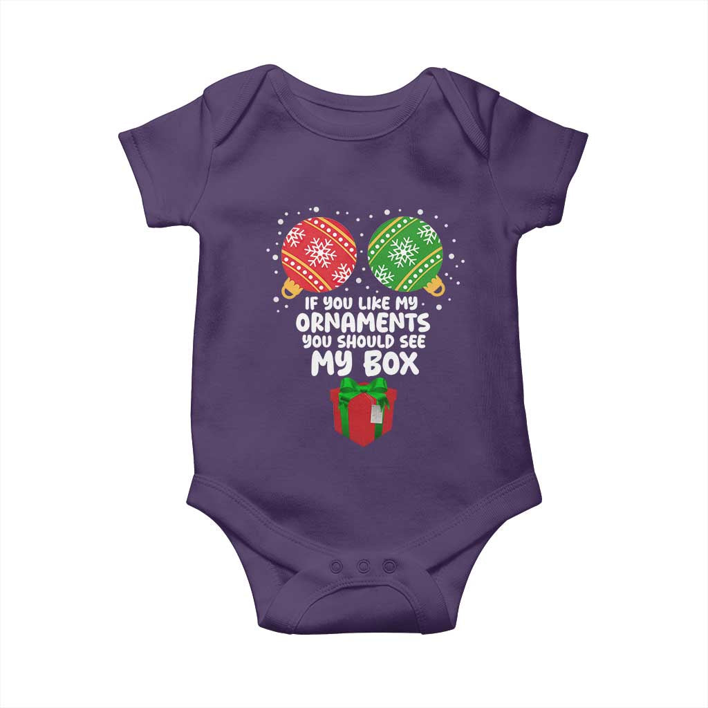 Funny Dirty Christmas Baby Onesie If You Like My Ornaments Rude Adult Humor Xmas PJs TS10 Purple Print Your Wear