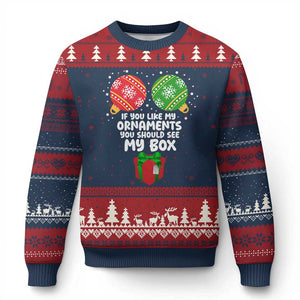 Funny Dirty Xmas Ugly Christmas Sweater If You Like My Ornaments Rude Adult Humor Xmas PJs TS10 Navy Red Print Your Wear