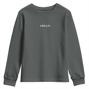 Jolly Christmas Subtle Minimal Youth Sweatshirt Funny Holiday Party Simple TS10 Dark Heather Print Your Wear