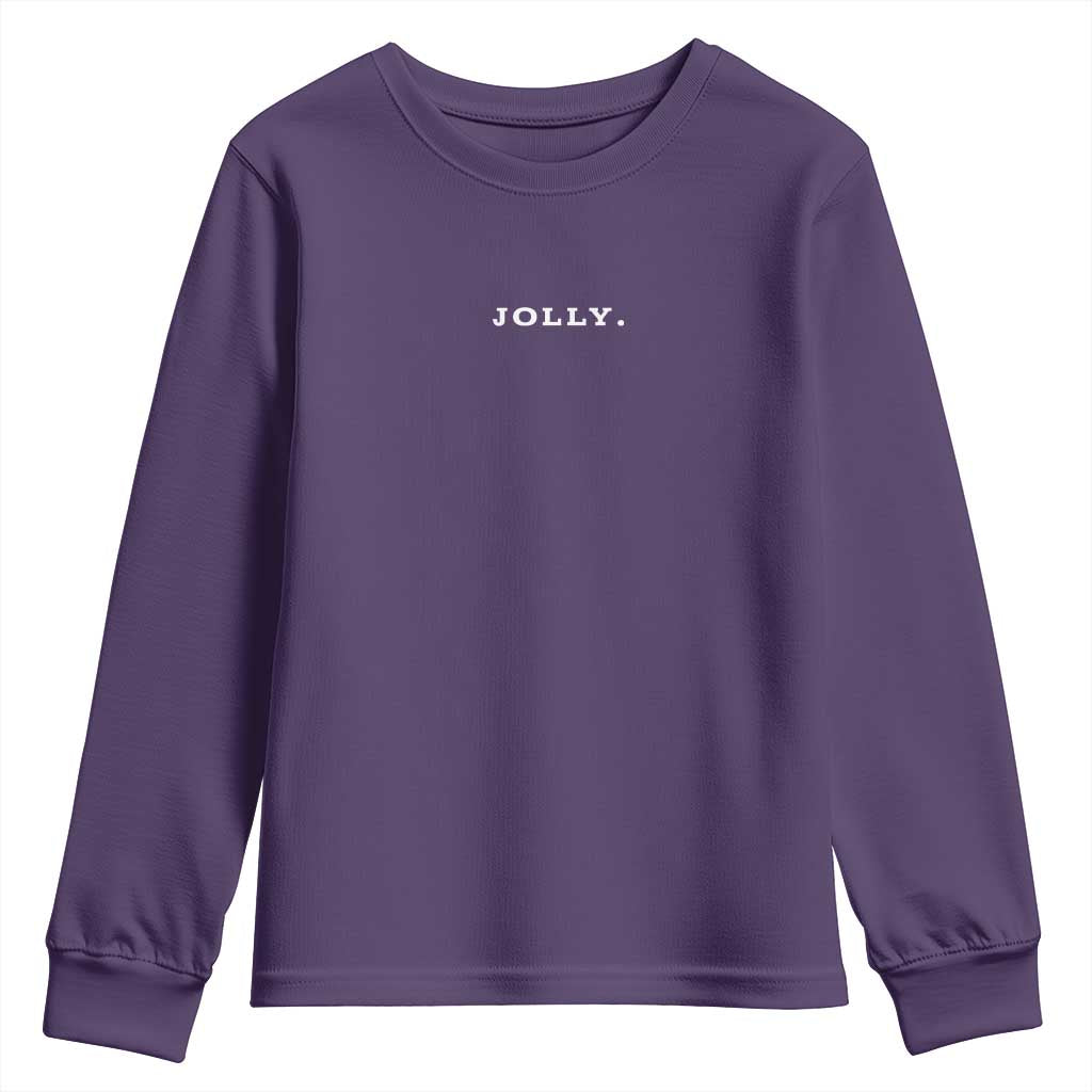 Jolly Christmas Subtle Minimal Youth Sweatshirt Funny Holiday Party Simple TS10 Purple Print Your Wear