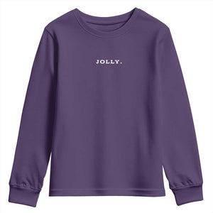 Jolly Christmas Subtle Minimal Youth Sweatshirt Funny Holiday Party Simple TS10 Purple Print Your Wear