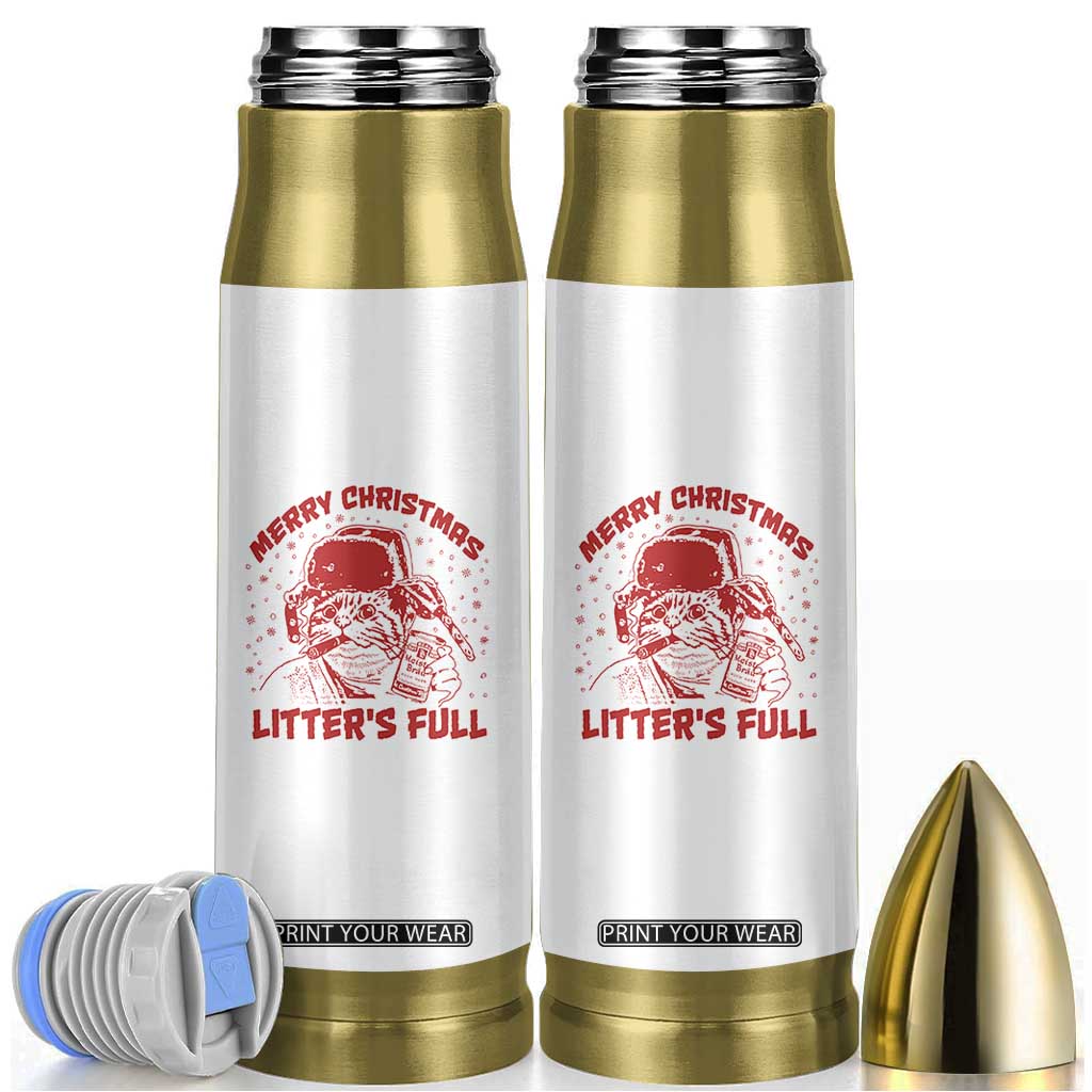 Litters Full Bullet Tumbler Funny Cat Christmas Vacation TS10 White Print Your Wear