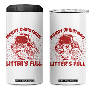 Litters Full 4 in 1 Can Cooler Tumbler Funny Cat Christmas Vacation TS10 One Size: 16 oz White Print Your Wear