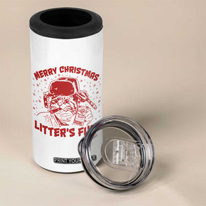 Litters Full 4 in 1 Can Cooler Tumbler Funny Cat Christmas Vacation TS10 Print Your Wear