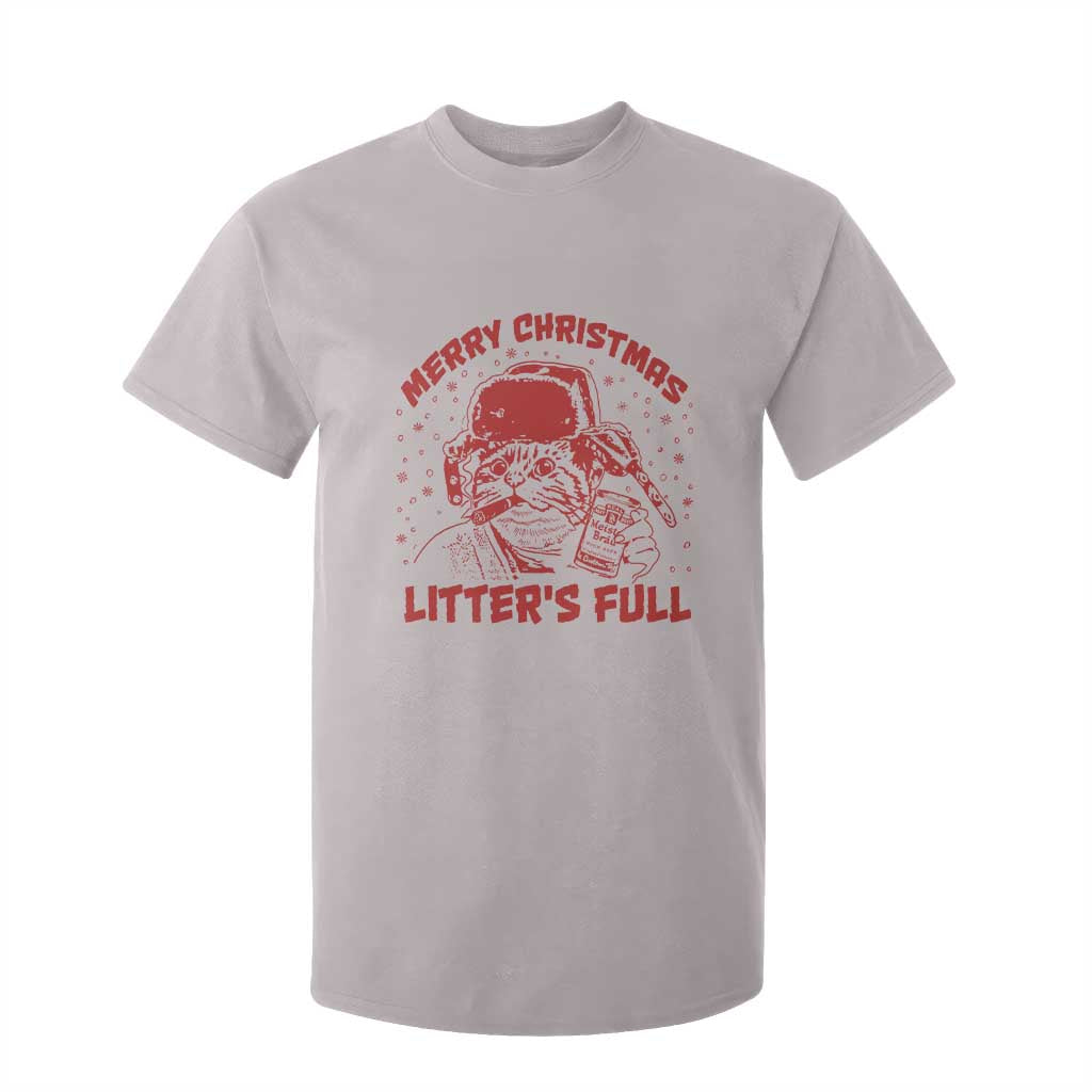 Litters Full T Shirt For Kid Funny Cat Christmas Vacation TS10 Ice Gray Print Your Wear