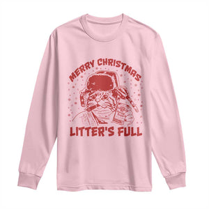 Litters Full Long Sleeve Shirt Funny Cat Christmas Vacation TS10 Light Pink Print Your Wear