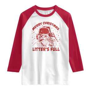 Litters Full Raglan Shirt Funny Cat Christmas Vacation TS10 White Red Print Your Wear