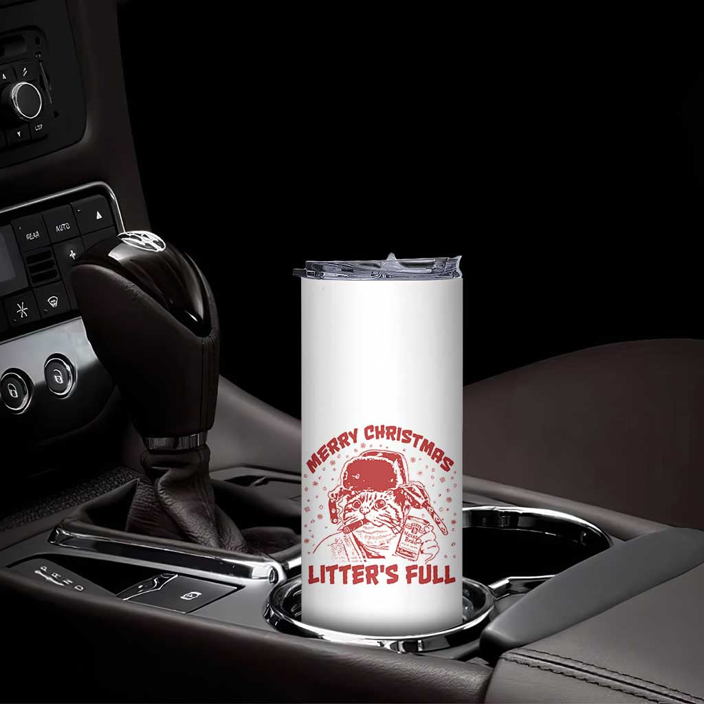 Litters Full Skinny Tumbler Funny Cat Christmas Vacation TS10 Print Your Wear