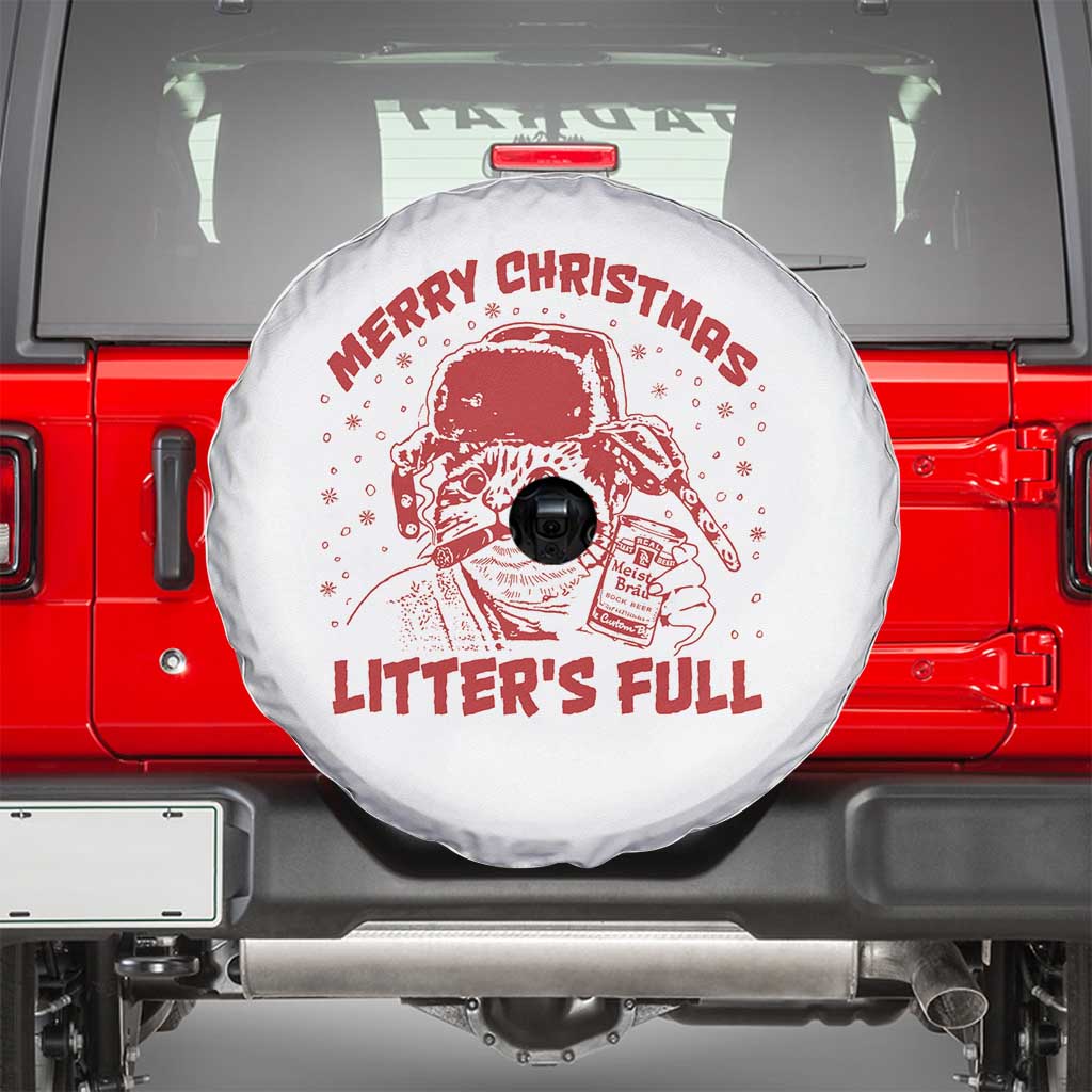 Litters Full Spare Tire Cover Funny Cat Christmas Vacation TS10 White Print Your Wear