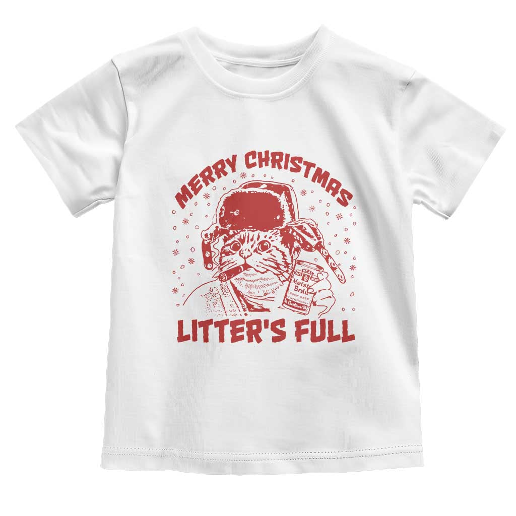 Litters Full Toddler T Shirt Funny Cat Christmas Vacation TS10 White Print Your Wear
