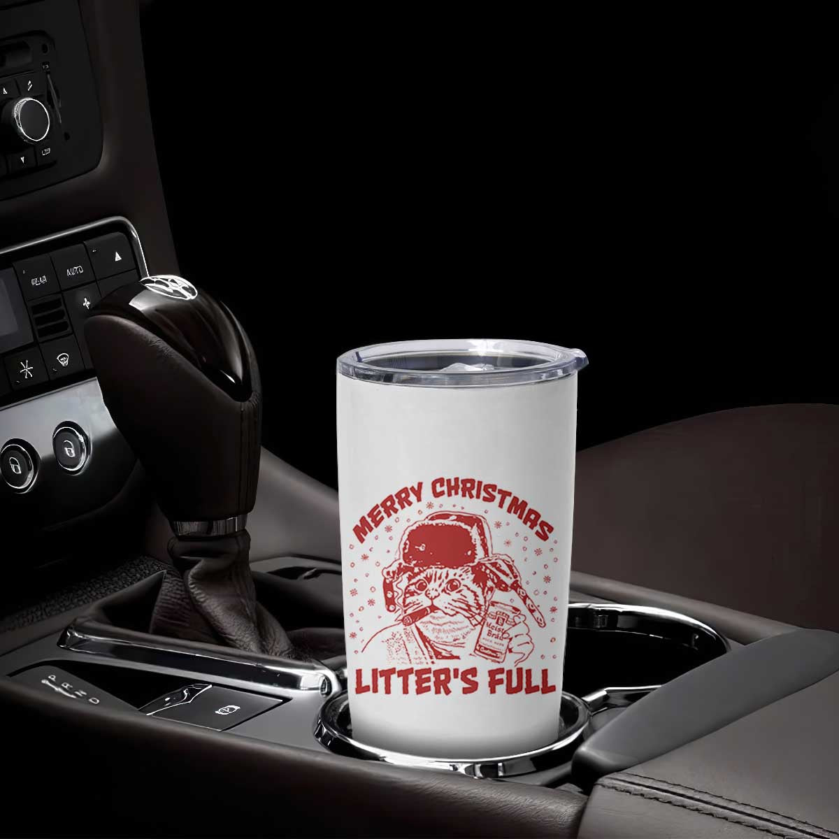Litters Full Tumbler Cup Funny Cat Christmas Vacation TS10 Print Your Wear