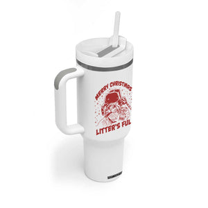 Litters Full Tumbler With Handle Funny Cat Christmas Vacation TS10 Print Your Wear