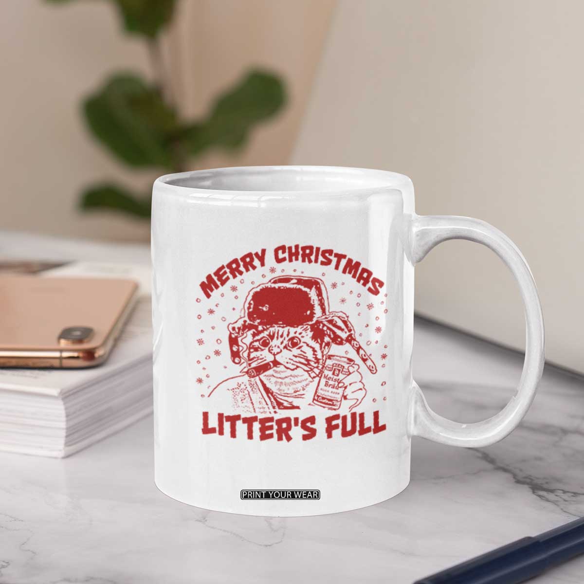 Litters Full Coffee Mug Funny Cat Christmas Vacation TS10 Print Your Wear