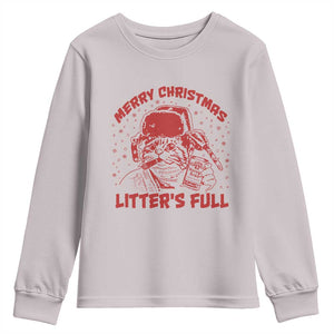 Litters Full Youth Sweatshirt Funny Cat Christmas Vacation TS10 Ice Gray Print Your Wear