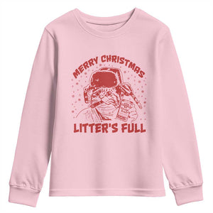 Litters Full Youth Sweatshirt Funny Cat Christmas Vacation TS10 Light Pink Print Your Wear