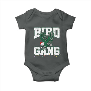 PFE Bird Gang Christmas Baby Onesie Philly Lover Santa Bird TS10 Dark Heather Print Your Wear