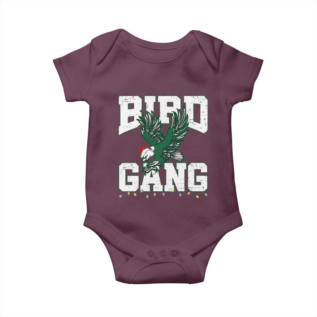 PFE Bird Gang Christmas Baby Onesie Philly Lover Santa Bird TS10 Maroon Print Your Wear