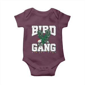 PFE Bird Gang Christmas Baby Onesie Philly Lover Santa Bird TS10 Maroon Print Your Wear