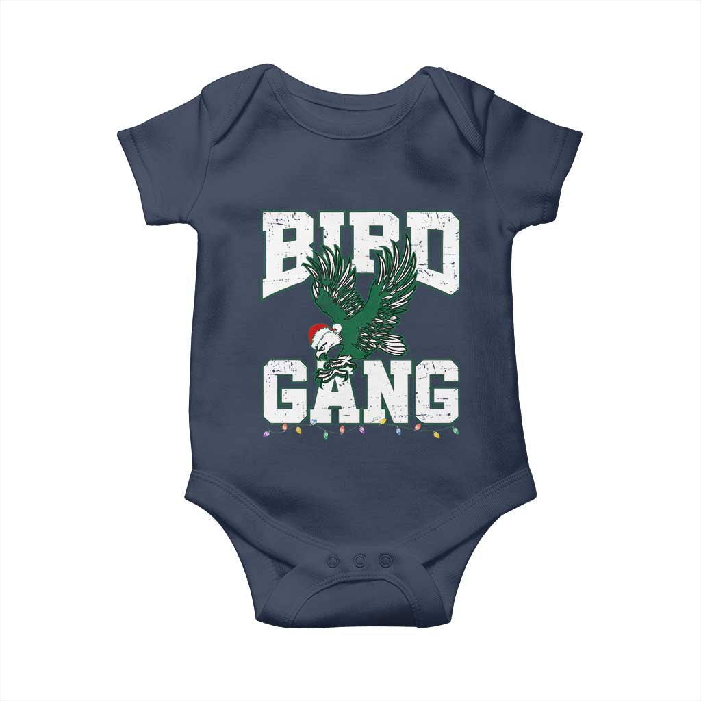 PFE Bird Gang Christmas Baby Onesie Philly Lover Santa Bird TS10 Navy Print Your Wear