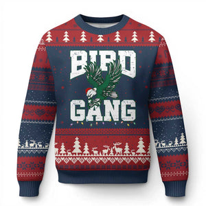 PFE Bird Gang Christmas Ugly Christmas Sweater Philly Lover Santa Bird TS10 Navy Red Print Your Wear
