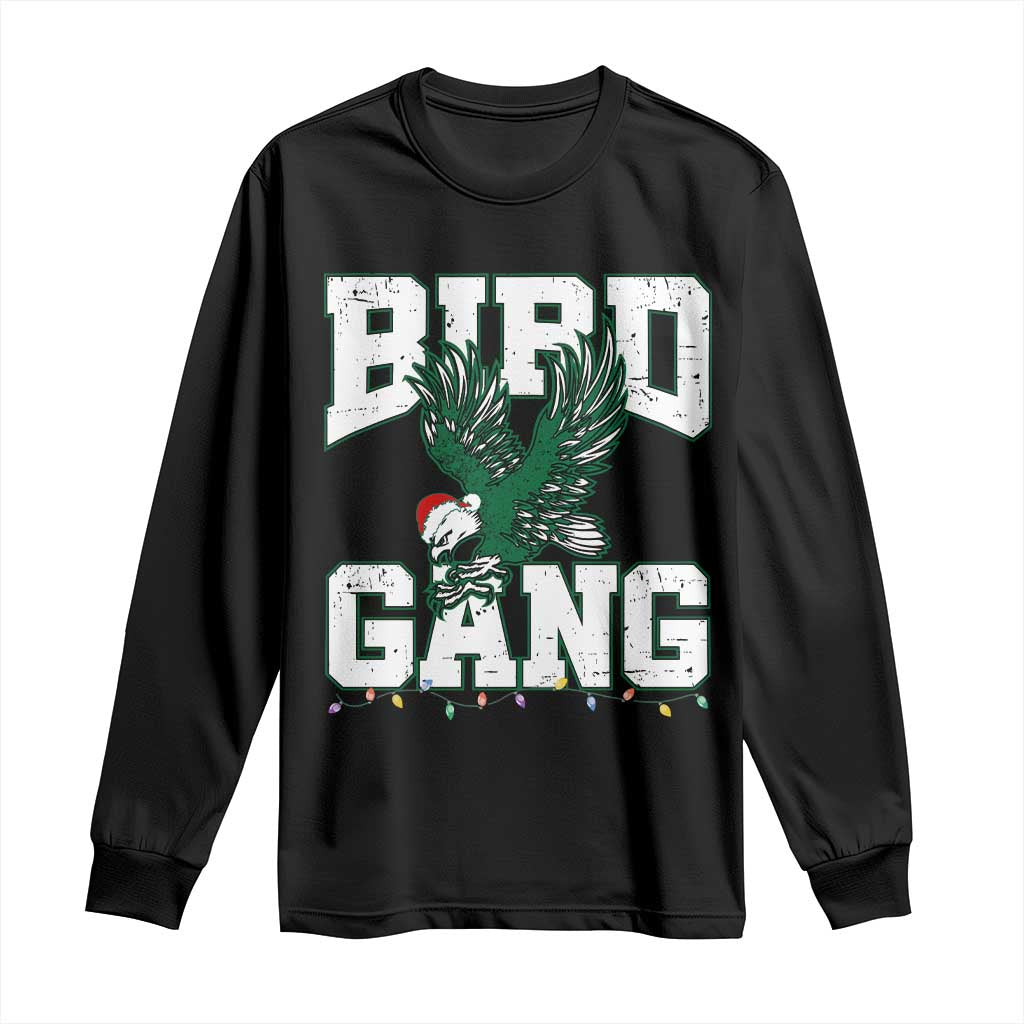 Philadelphia Bird Gang Christmas Long Sleeve Shirt Philly Fan Santa Eagle TS10 Black Print Your Wear