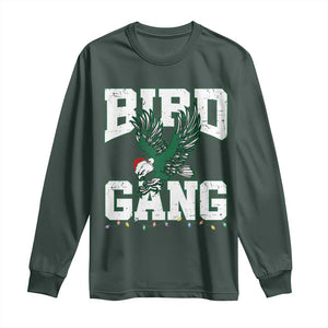 PFE Bird Gang Christmas Long Sleeve Shirt Philly Lover Santa Bird TS10 Dark Forest Green Print Your Wear