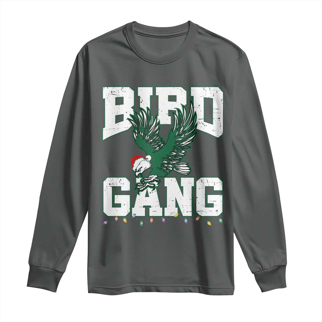 PFE Bird Gang Christmas Long Sleeve Shirt Philly Lover Santa Bird TS10 Dark Heather Print Your Wear